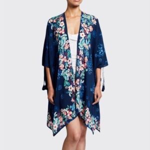 Johnny Was Annia Short Kimono • NWT • Size S • Navy Floral